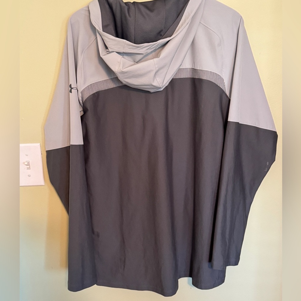 Under Armour Threadborne Gray Quarter Zip Hood Ra… - image 5